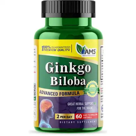 AMS Ginkgo Biloba 60mg 60 Softgels