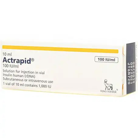 Actrapid 100 IU by ml Vial 10 ml (Refrigerator)