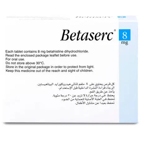 Betaserc 8 mg Tablet 100 Pcs