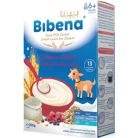 Bibena Goat Milk Cereals - Multigrain With Berries 200g