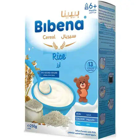 Bibena Milk Cereal Rice Sugarfree 250g