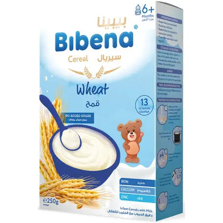 Bibena Milk Cereal Wheat Sugarfree 250g