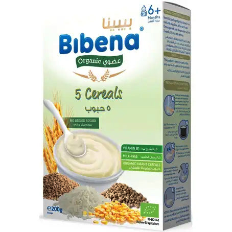 Bibena Organic Milk Free Cereal 5 Cereals, 200g