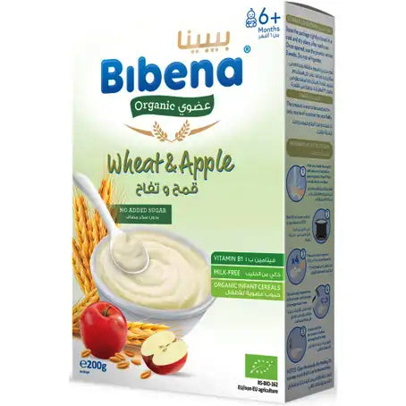 Bibena Organic Milk Free Cereal Wheat & Apple 200g