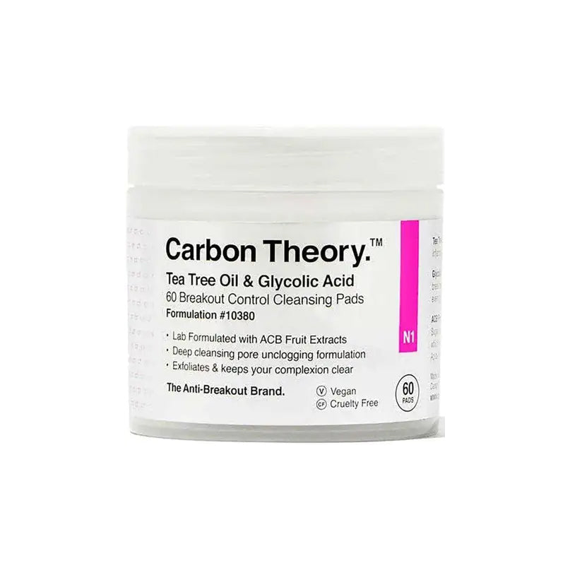 Carbon Theory Cleansing Pad Tea Tree Oil & Glycolic 60pcs