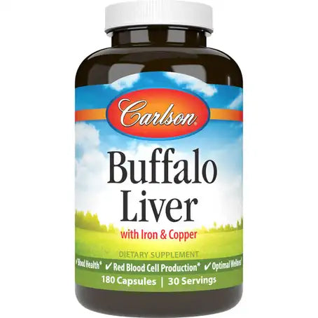 Carlson Buffalo Liver 180 Capsules with Iron & Copper