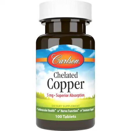 Carlson Chelated Copper 5mg 100 Tablets