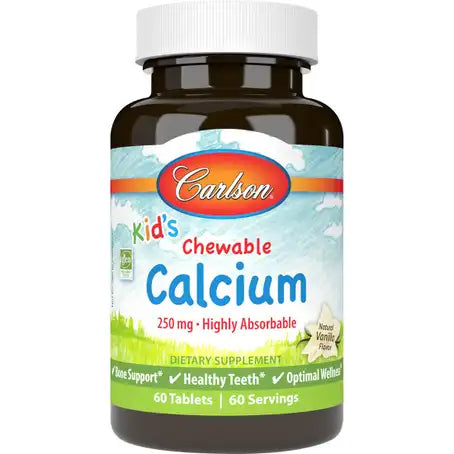 Carlson Kid's Chewable Calcium 250 mg 60 Tablets Vanilla