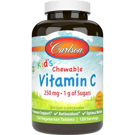 Carlson Kid's Chewable Vitamin C 250 mg 120 Tangerine Tablets