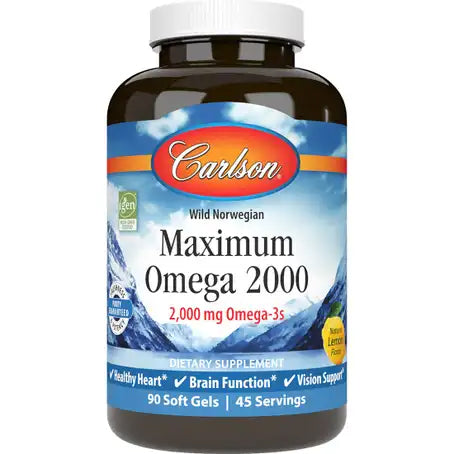 Carlson Maximum Omega 2000 mg Omega-3 90 Softgels (Lemon)