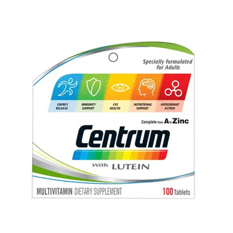 Centrum Multivitamins With Lutein 100 Tablets