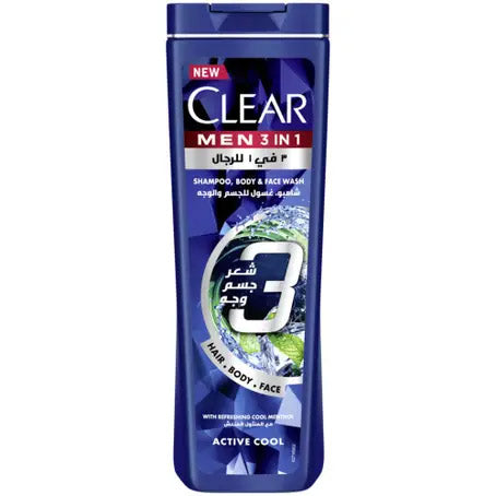 Clear Shampoo 3 In 1 Active Cool 400ml