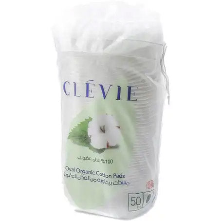 Clevie Oval Organic Cotton Pads (50 pcs)