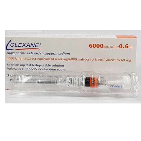 Clexane 6000 IU by 0.6 ml Pre-Filled Syringes