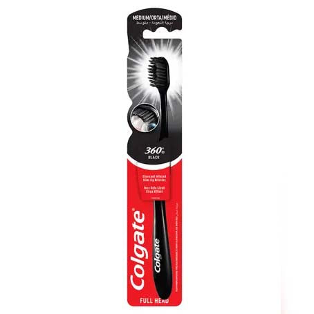 Colgate 360 Charcoal Black Medium Toothbrush