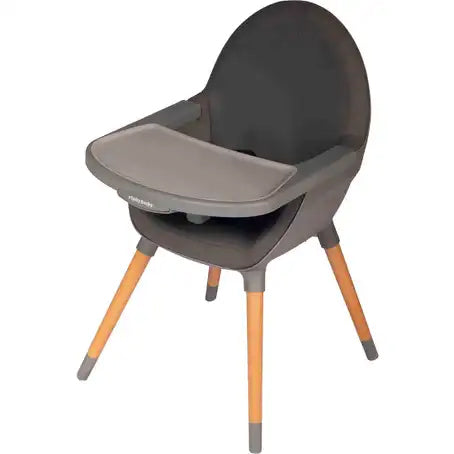 Elphybaby Highchair With Wooden Legs (2 In 1) Gray