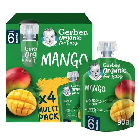 Gerber Organic Mango Multipack (4 x 90g) +6 Months