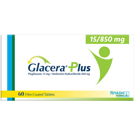 Glacera Plus 15 by 850 mg Tablets - 60 Tablets