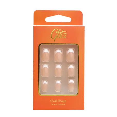 Glitz Press-On Nails Oval French Pink (#14)