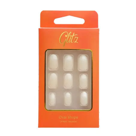 Glitz Press-On Nails Nude Oval Shape (9 Pieces)