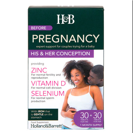 Holland And Barrett Before Pregnancy His & Her Conception 30 Tablets & 30 Tablets