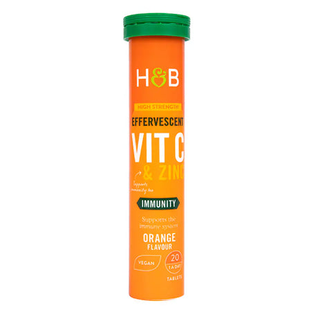 Holland And Barrett High Strength Vit C & Zinc Orange 20 Eff. Tablets