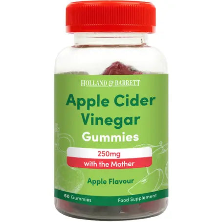 Holland and Barrett Apple Cider Vinegar 250mg Apple Flavour - 60 Gummies