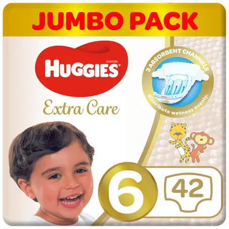 Huggies Size (6) Mega Pack 42 Diapers +15 Kg