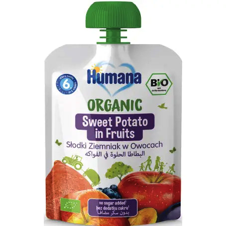 Humana Organic Sweet Potatoe & Fruits Puree Pouch +6m 90g