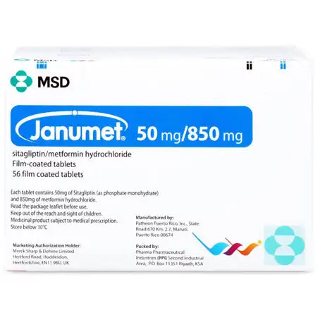 Janumet 50 or 850mg Tablets 56 Pcs