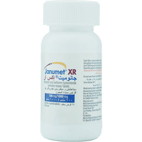 Janumet Xr 100 by1000 Mg 28 Tablets