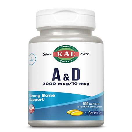 Kal Vitamin A & Vitamin D 3000 mcg 10 mcg 100 Softgels