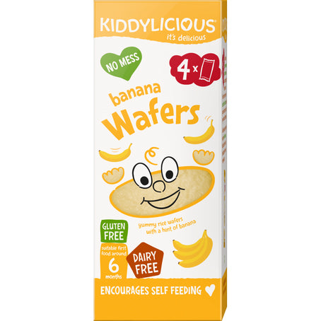 Kiddylicious Banana Wafers +6 Months (4 Packs)