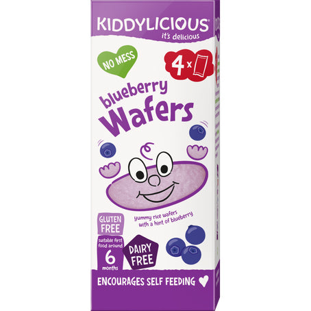 Kiddylicious Blueberry Wafers +6 Months - 4 Packs