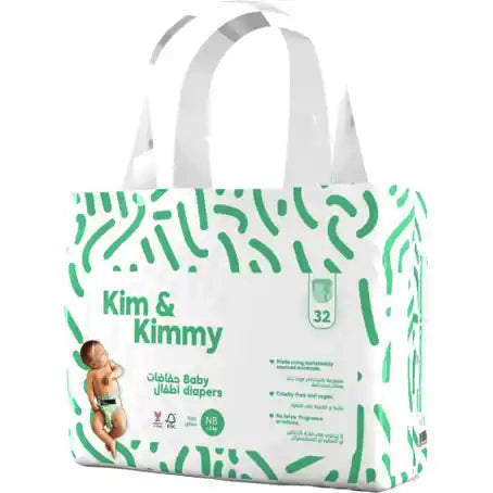 Kim & Kimmy Diapers Newborn Mega Pack (32 Diapers)