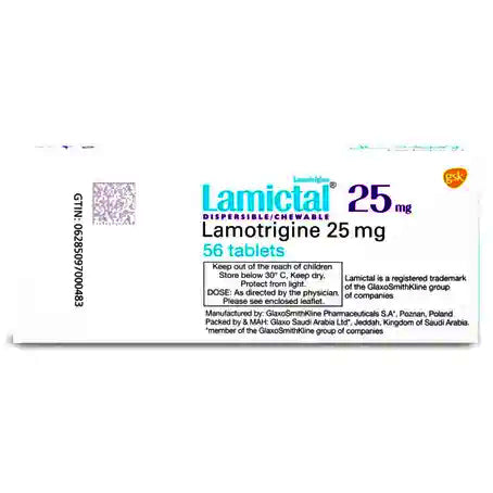 Lamictal 25 mg Dispersible Tablet 56 Pcs