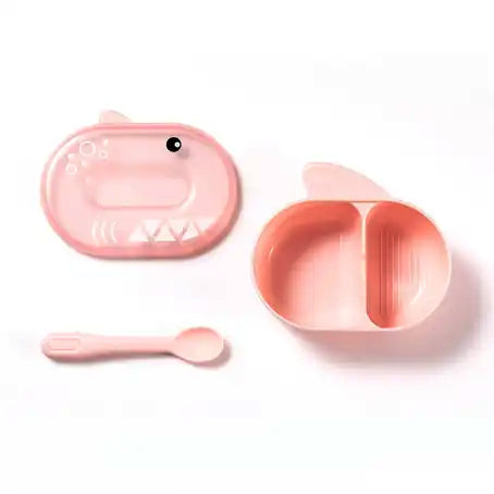 Luqu Feeding Bowl with Spoon Pink