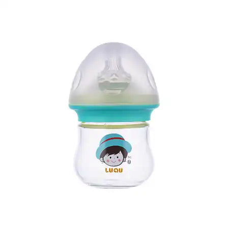 Luqu Glass Feeding Bottle Wide Neck 50ml Green