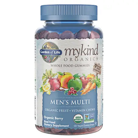 My Kind Organics Men'S Multi Fruit + Vitamin 120 Gummies Organic Berry Flavour