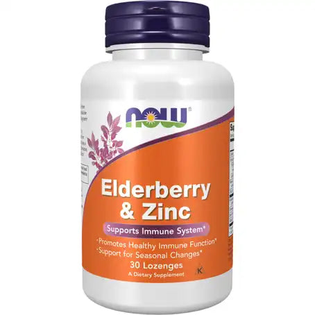 NOW Foods Elderberry & Zinc - 30 Lozenges