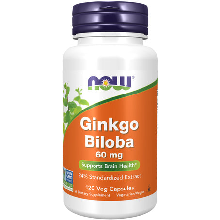 NOW Foods Ginkgo Biloba 60 mg - 120 Capsules