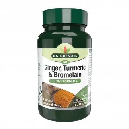 Nature's Aid Ginger, Turmeric, and Bromelain - 60 Tablets