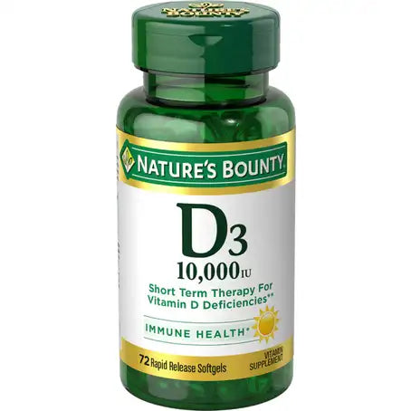 Nature's Bounty Vitamin D3 10,000 IU 72 Softgels