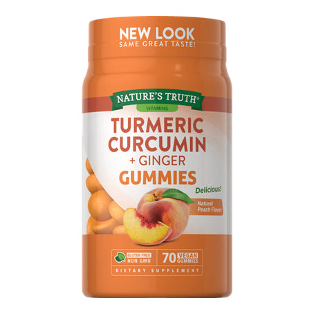 Nature's Truth Turmeric Curcumin + Ginger 70 Peach Gummies