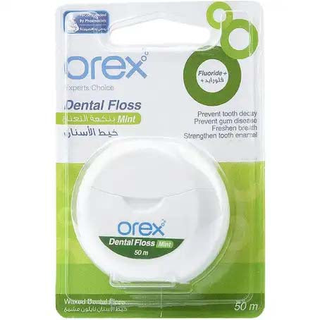 Orex Dental Floss Waxed With Fluoride 50m