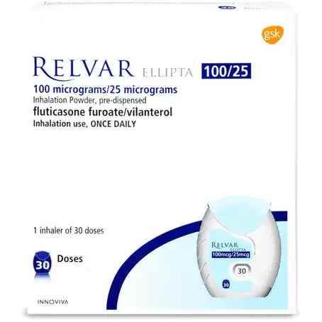 Relvar Ellipta 100 by 25 Microgram 30 Doses