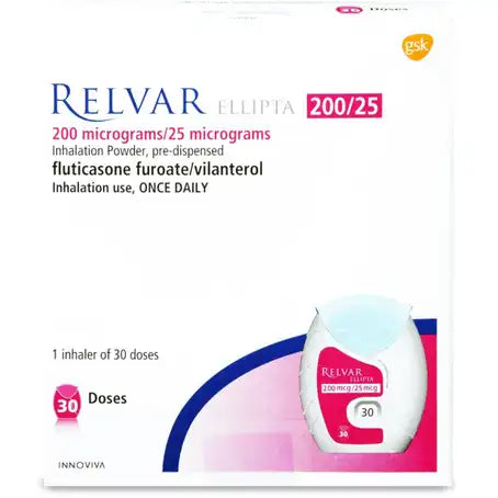 Relvar Ellipta 200 by 25 Microgram 30 Doses