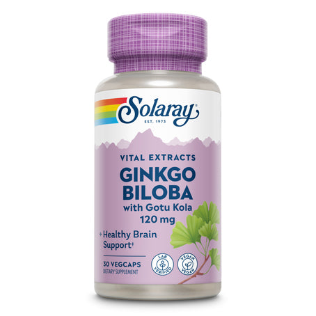 Solaray Ginkgo Biloba 120 mg + Gotu Kola 30 Capsules