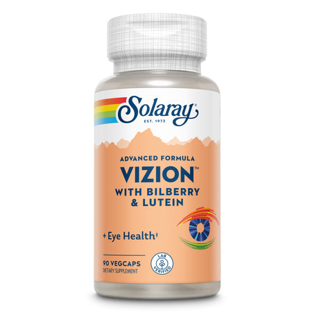 Solaray Vizion Eye Support With Bilberry &amp; Lutein 90 Capsules