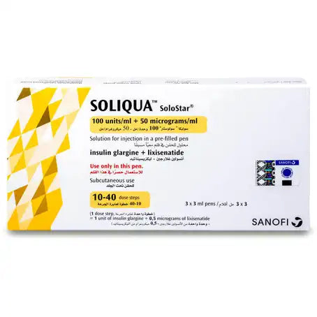 Soliqua SoloStar 10-40 DS 100U+50MCG 3 Pens